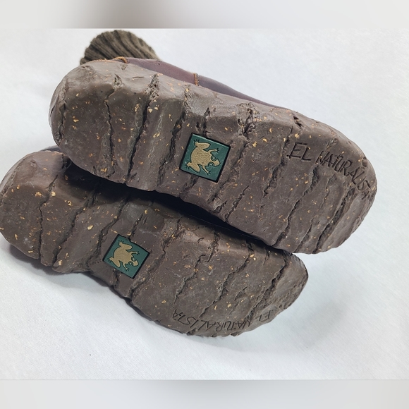 El Naturalista Brown Pull On Knit Leather Mid Calf Sock boots- Unisex - Picture 6 of 13